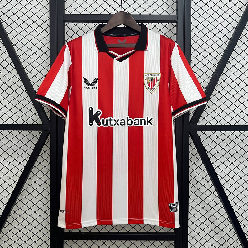 Camisa Athletic Bilbao Home I 25/26 Torcedor - Vermelha e Branca