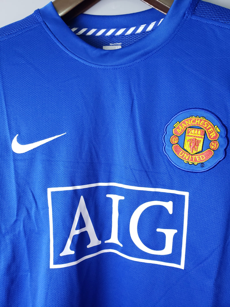 Camisa Manga Longa Manchester United 07/08 Nike - Azul