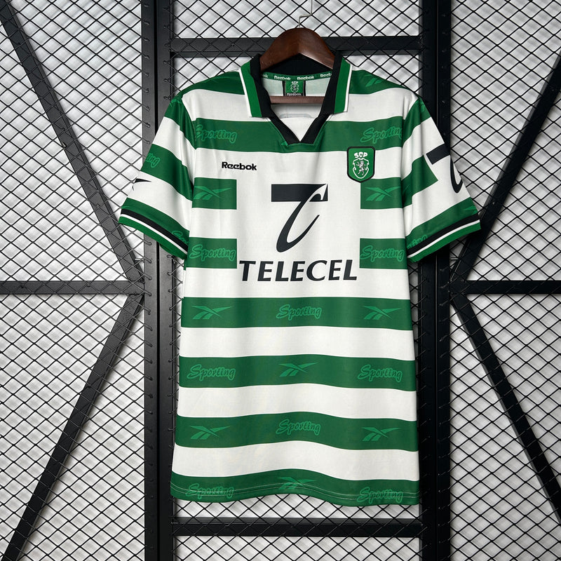 Camisa Retrô Sporting 99/00 - Branca e Verde
