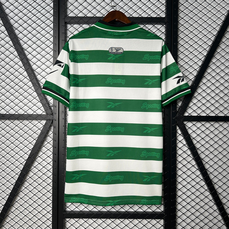 Camisa Retrô Sporting 99/00 - Branca e Verde