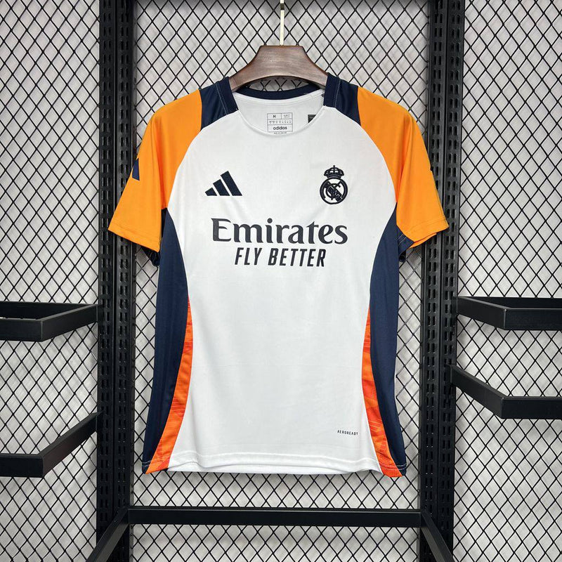 Camisa Real Madrid Pre Jogo 24/25 - Torcedor  Masculina - Branca