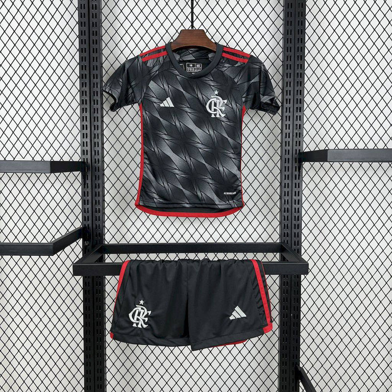 Kit Infantil Flamengo Third lll 24/25 - Cinza