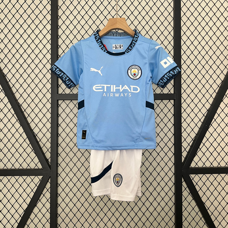 Conjunto Infantil Manchester City Home l 24/25 - Azul