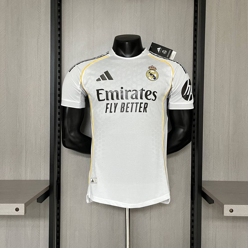 Camisa Real Madrid Home l 25/26 - Versão Jogador Masculino - Branca