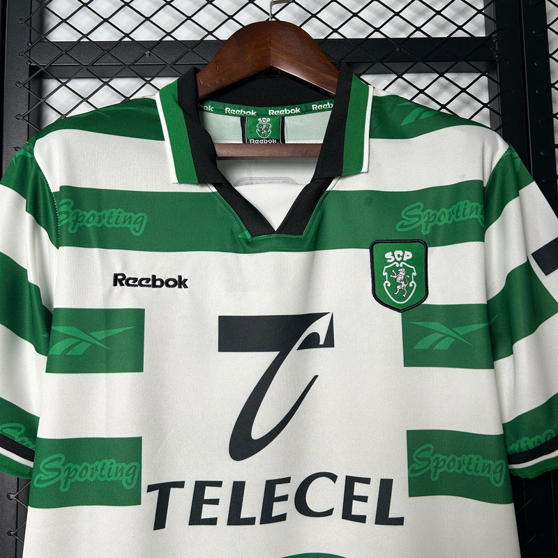 Camisa Retrô Sporting 99/00 - Branca e Verde