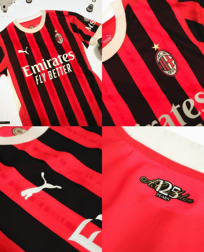 Camisa Milan 24/25 Home l - Torcedor Vermelha e Preta