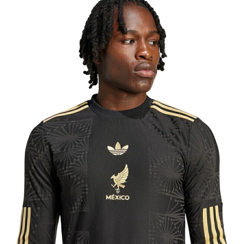 Camisa México Home I 25/26 Manga Longa - Preta e Dourada
