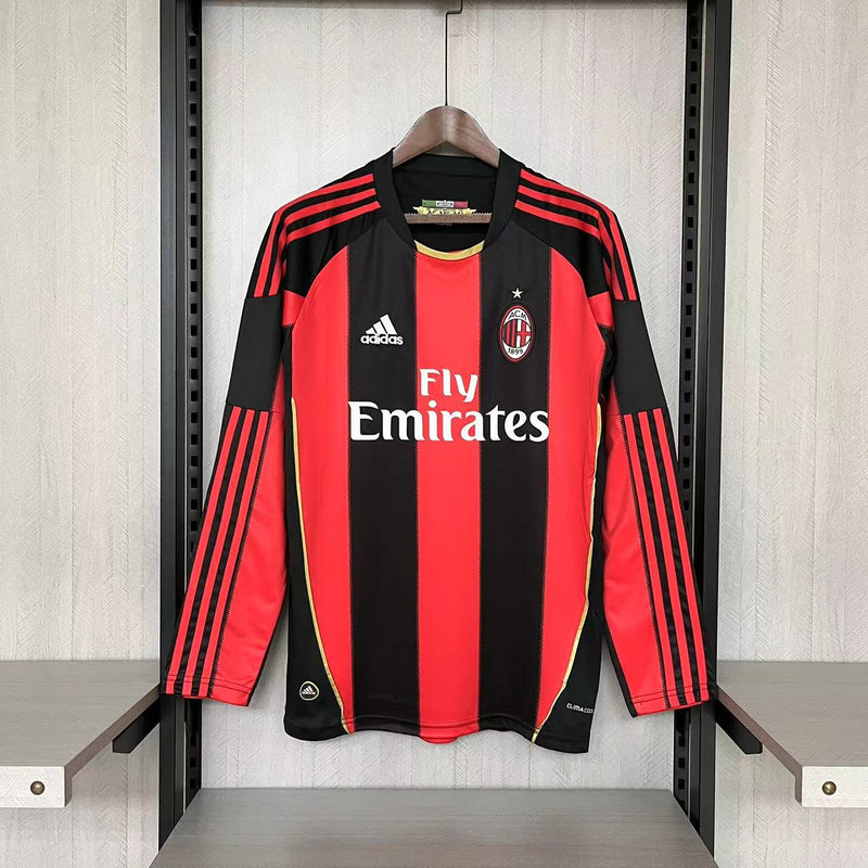 Camisa Manga Longa Milan 2010/11 Adidas - Preto e Vermelho