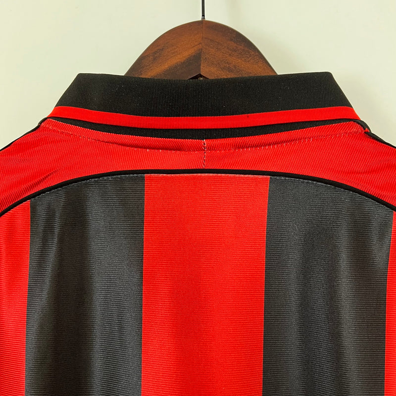 Camisa Milan Retrô 1998/99 Vermelha e Preta - Adidas