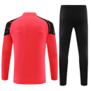 Conjunto Manchester City 23/24 Vermelho e Preto - Puma - Com Ziper Curto