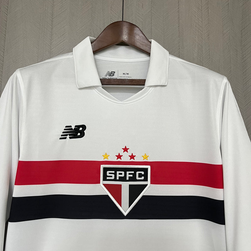 Camisa São Paulo Manga Longa Home I 24/25 - Branca