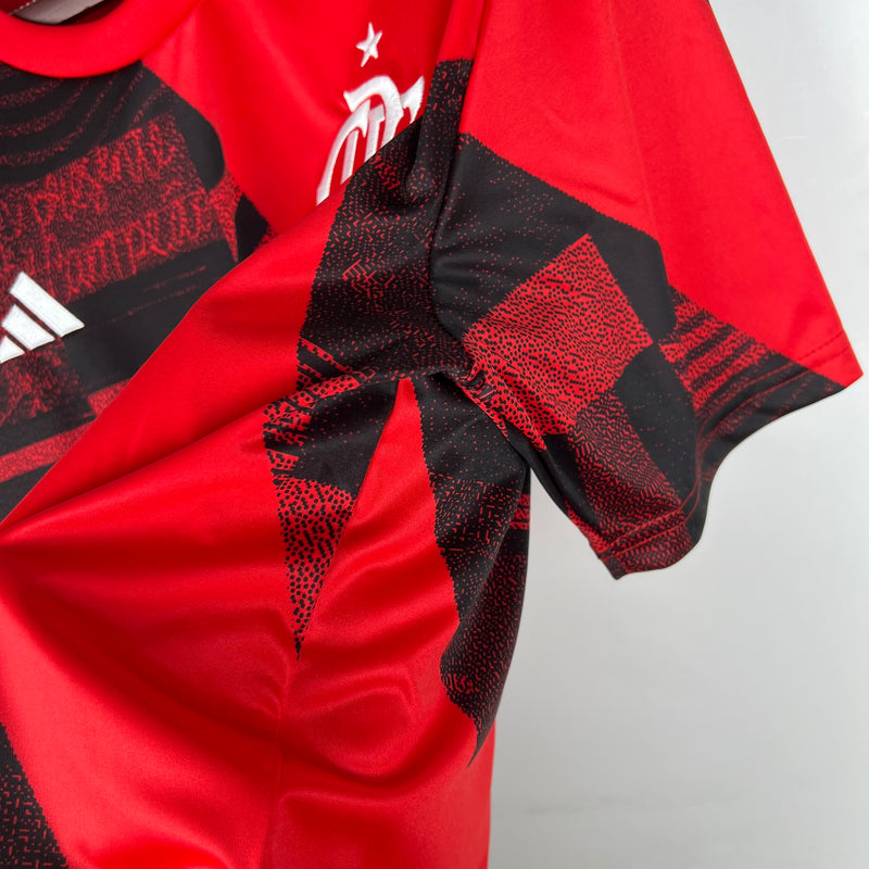 Camisa Flamengo Pre Jogo 23/24 - Vermelha e Preta