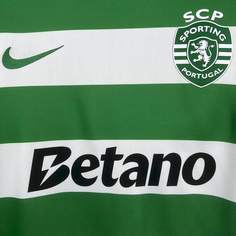 Camisa Sporting Home l 25/26 - Branca e Verde