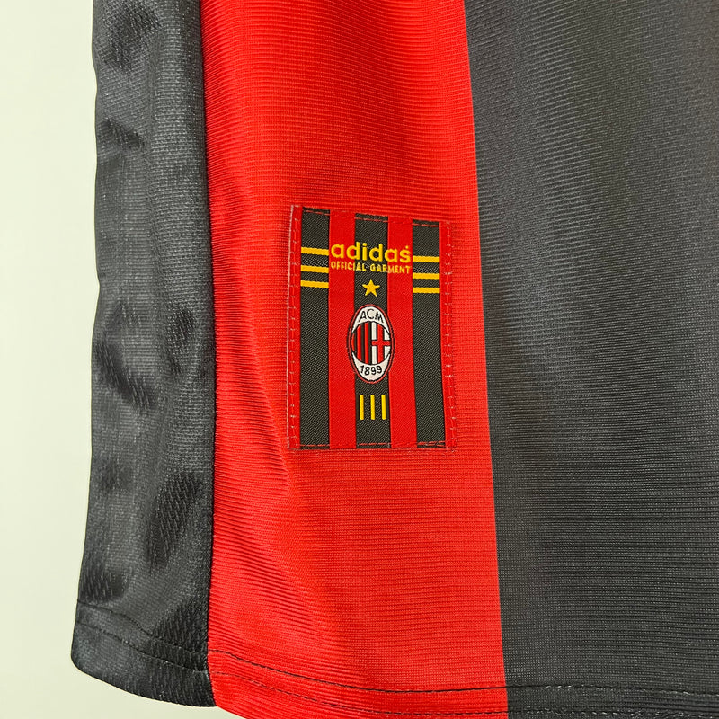 Camisa Milan Retrô 1998/99 Vermelha e Preta - Adidas