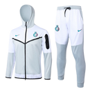 Conjunto Nike Refletivo Al Nassr 23/24 Zíper Longo- Branco