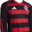Camisa Flamengo Manga Longa 25/26 Home I - Vermelho e Preto