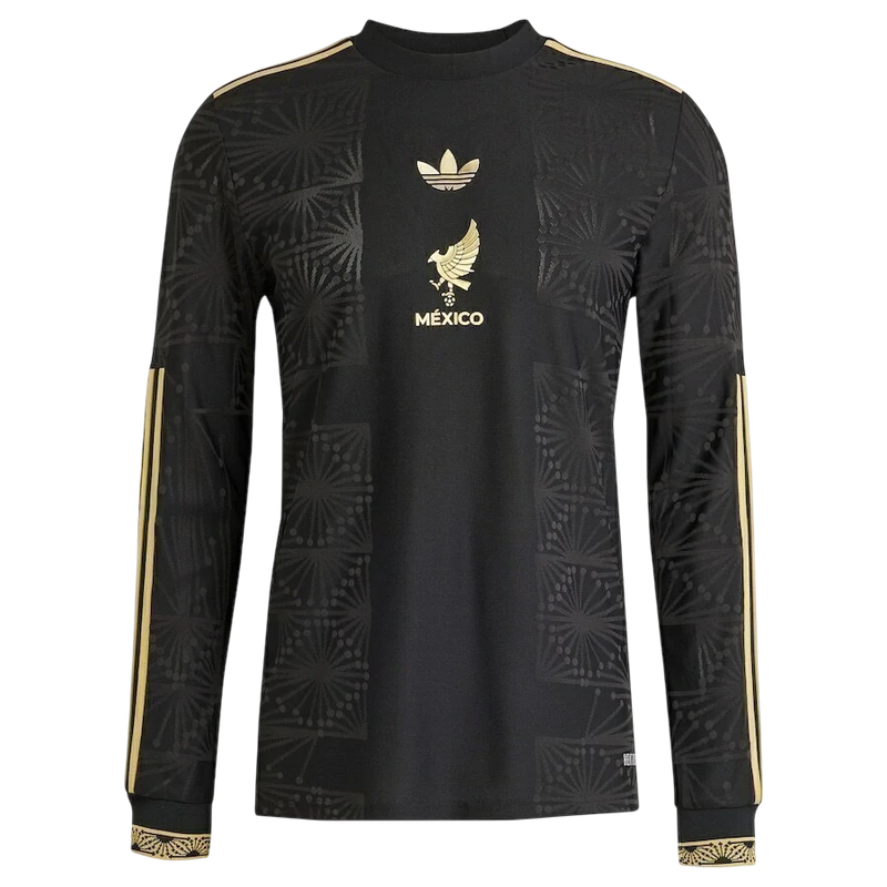 Camisa México Home I 25/26 Manga Longa - Preta e Dourada