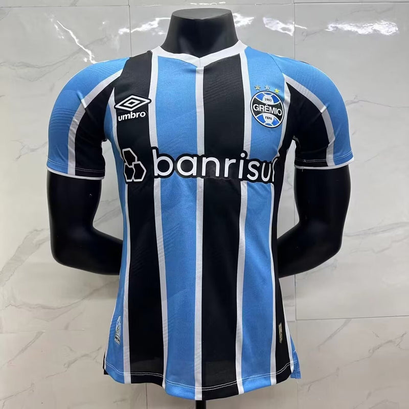 Camisa Grêmio I 23/24 - Preta, Branca e Azul - Masculino Jogador