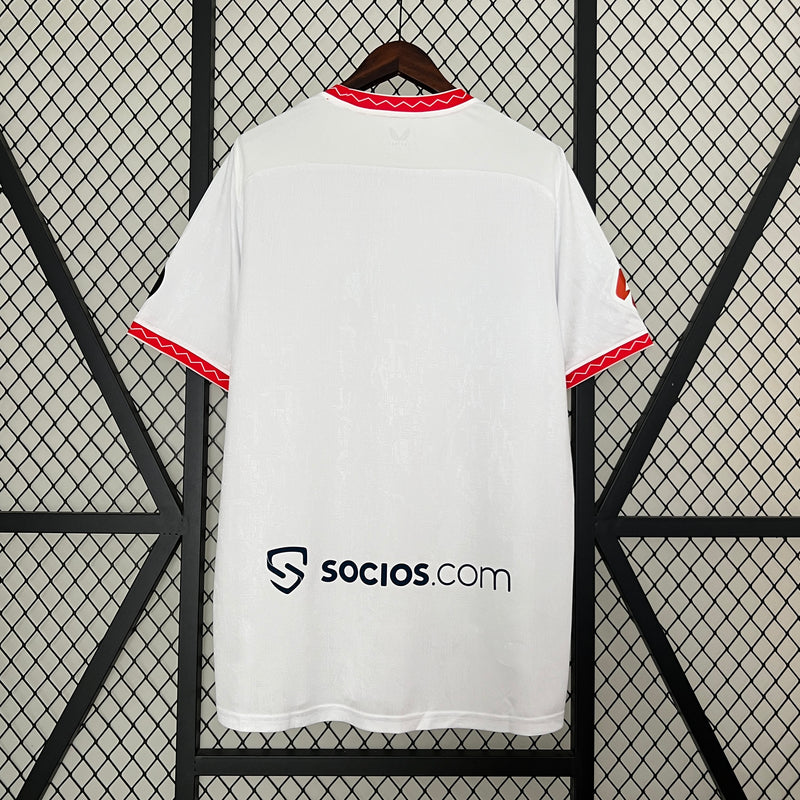 Camisa Sevilla Home l 2024/25 Torcedor Masculina - Branca