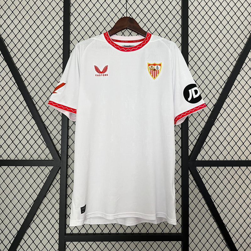 Camisa Sevilla Home l 2024/25 Torcedor Masculina - Branca