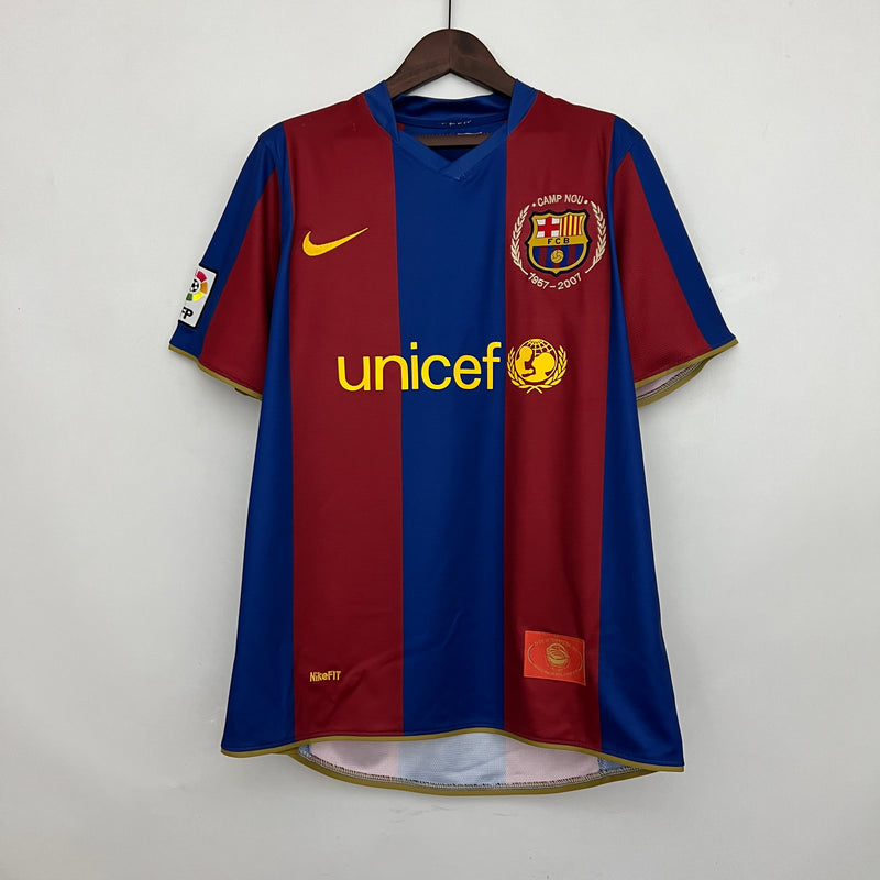 Camisa Barcelona Retrô 2007/2008 Azul e Vermelha - Nike