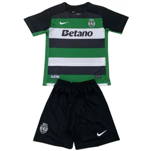 Kit Infantil Sporting Home 24/25 - Preto e Verde