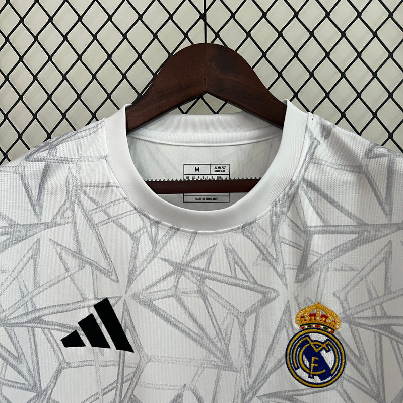 Camisa Real Madrid Pré Jogo 24/25 - Branca