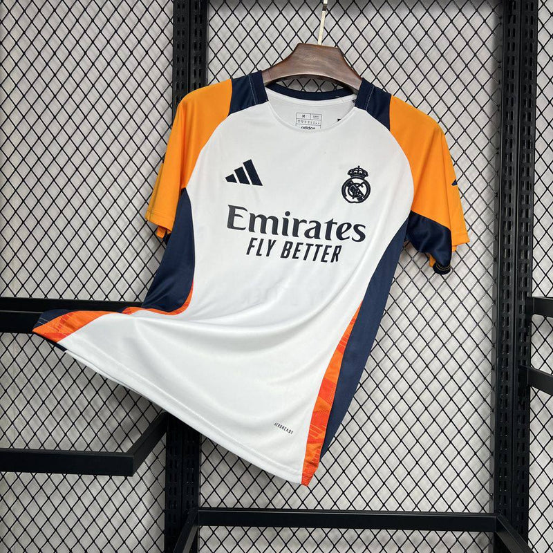 Camisa Real Madrid Pre Jogo 24/25 - Torcedor  Masculina - Branca