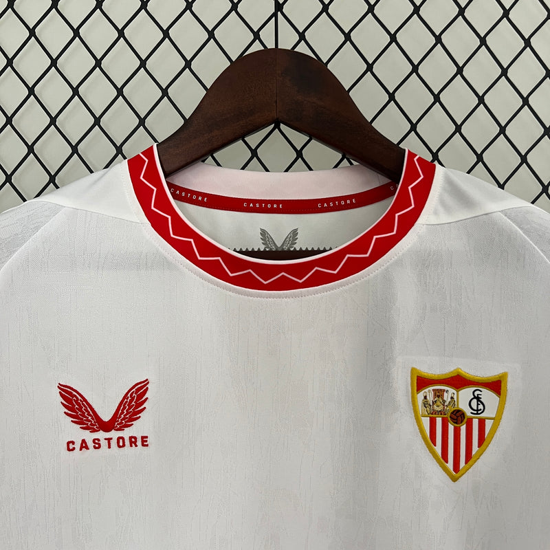 Camisa Sevilla Home l 2024/25 Torcedor Masculina - Branca