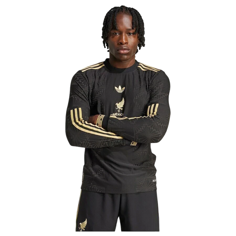 Camisa México Home I 25/26 Manga Longa - Preta e Dourada