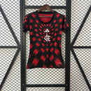Camisa Flamengo Feminina Pré Jogo 25/26 - Vermelha e Preta