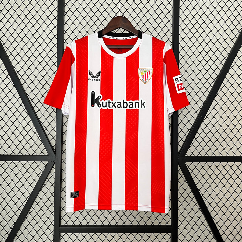 Camisa Atletic Bilbao Home 24/25 - Vermelha e Branca