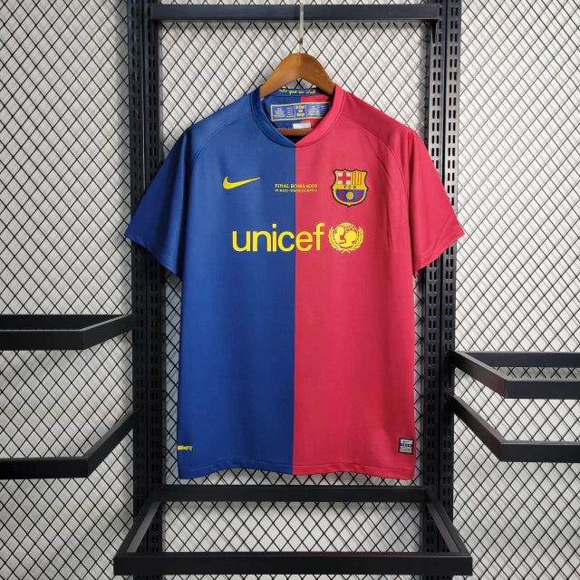 Camisa Barcelona Retrô 2008/2009 Azul e Grená - Nike