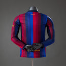 Camisa Barcelona Home l Manga Longa 26/27 Jogador - Azul Grená
