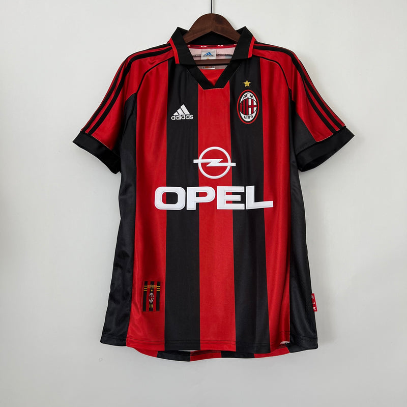 Camisa Milan Retrô 1998/99 Vermelha e Preta - Adidas