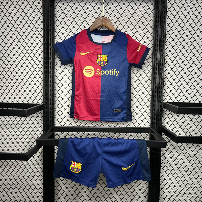 Kit Infantil Barcelona Home 24/25 - Azul/Vermelho