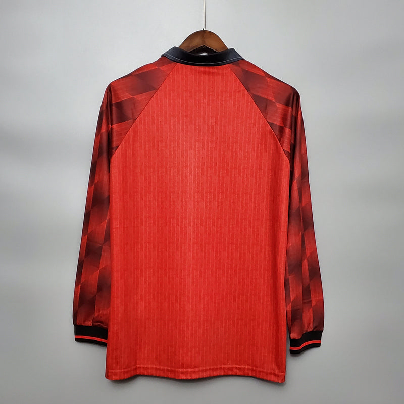 Camisa Manga Longa Manchester United 1996 - Vermelho