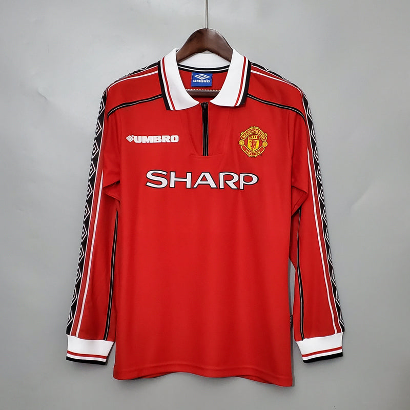 Camisa Manga Longa Manchester United 1998/99 - Vermelho