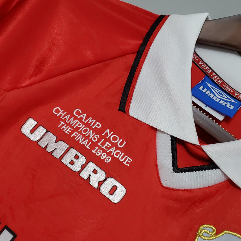 Camisa Manga Longa Manchester United 1999 - Vermelho