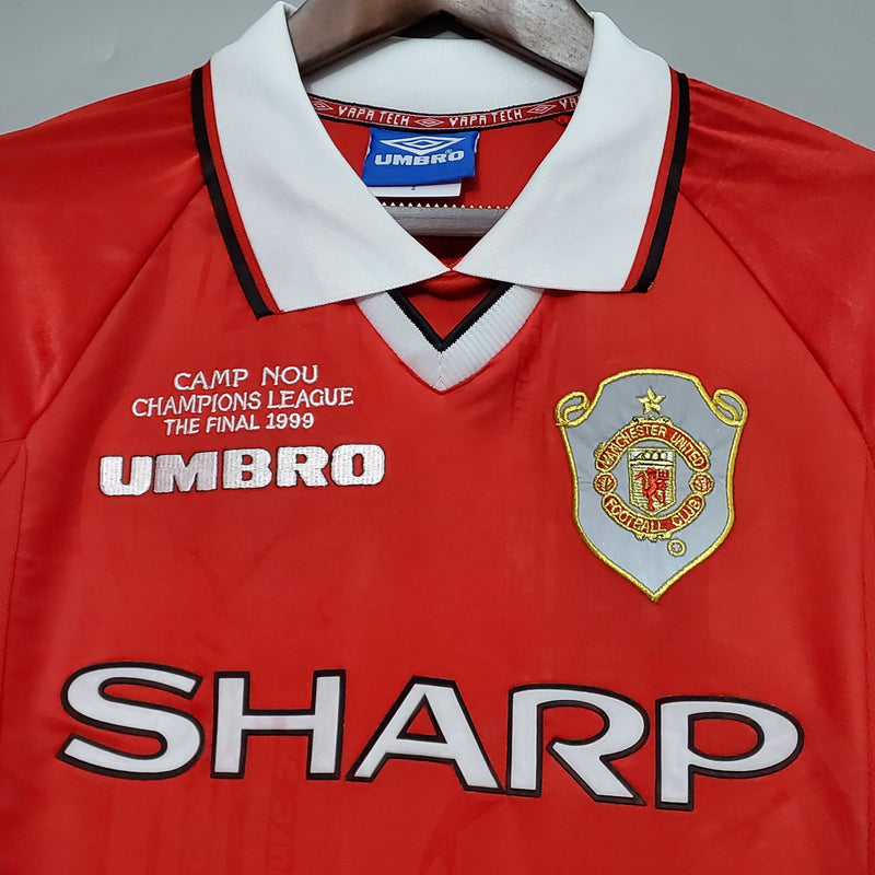 Camisa Manga Longa Manchester United 1999 - Vermelho