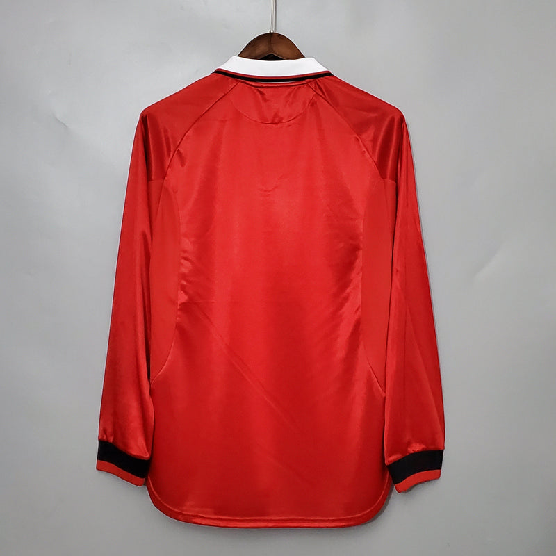 Camisa Manga Longa Manchester United 1999 - Vermelho