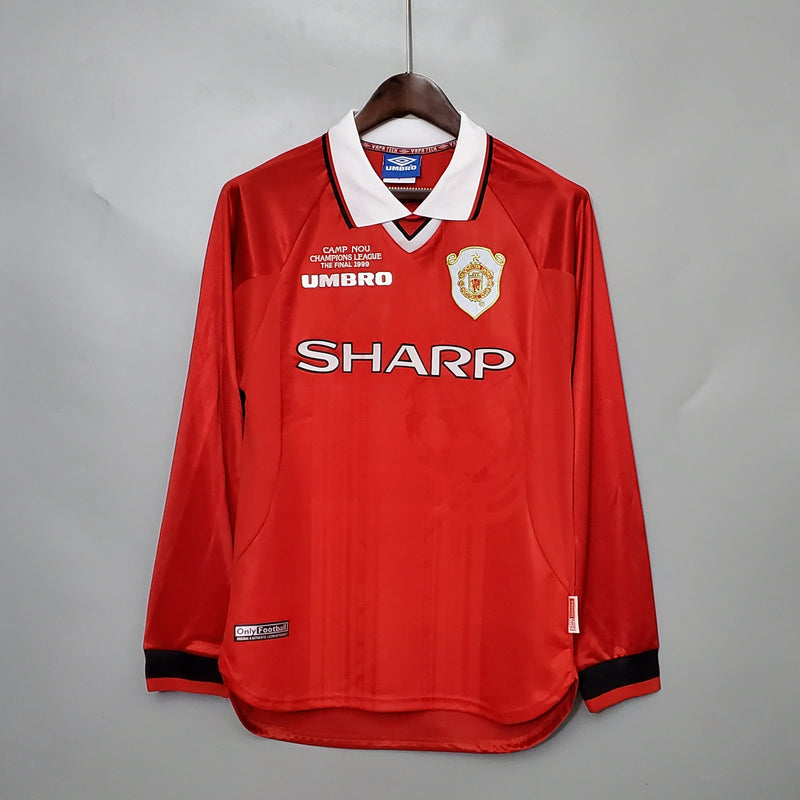 Camisa Manga Longa Manchester United 1999 - Vermelho