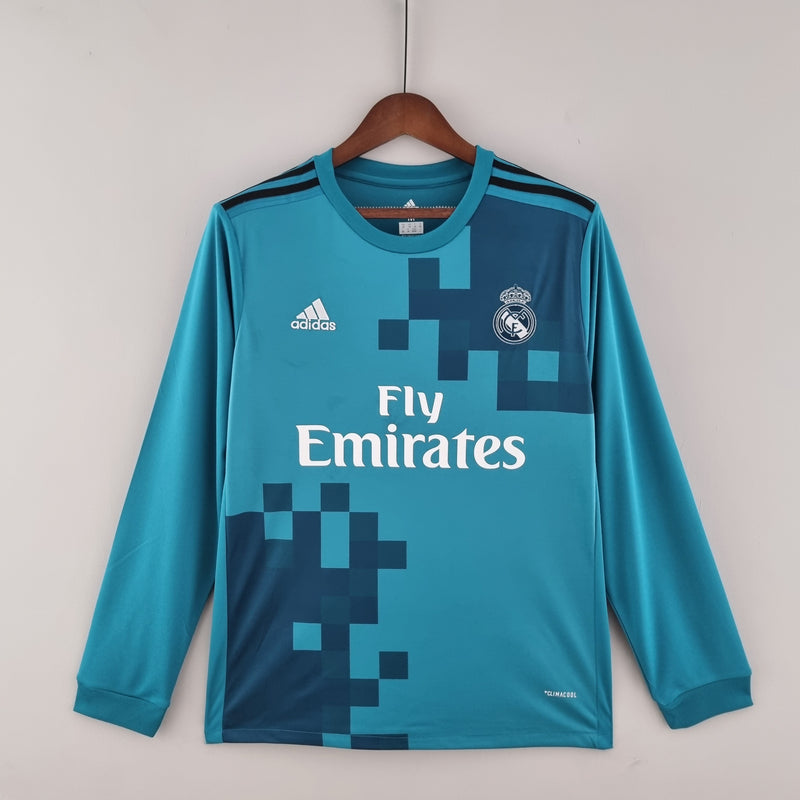 Camisa Manga Longa Real Madrid 17/18 - Azul