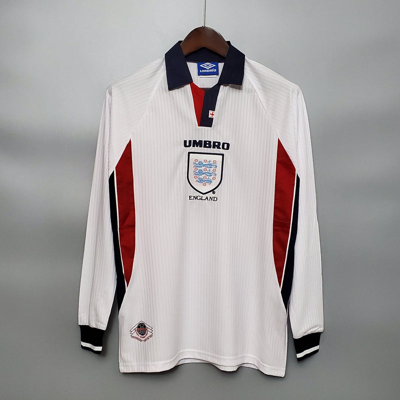 Camisa Manga Longa Seleção Inglaterra 1998 - Branco