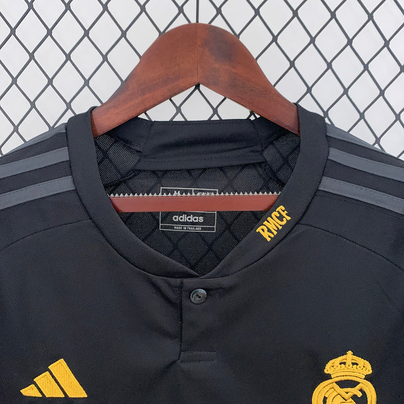 Camisa do Real Madrid Manga Longa Third llI 23/24 - Preta