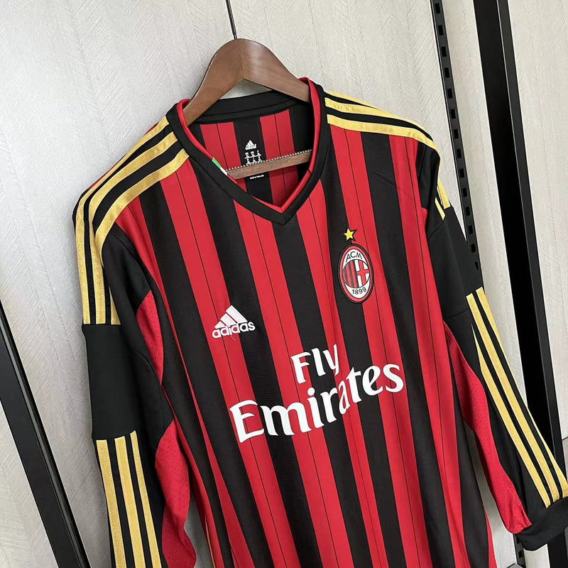 Camisa Manga Longa Milan 2013/14 Adidas - Preto e Vermelho