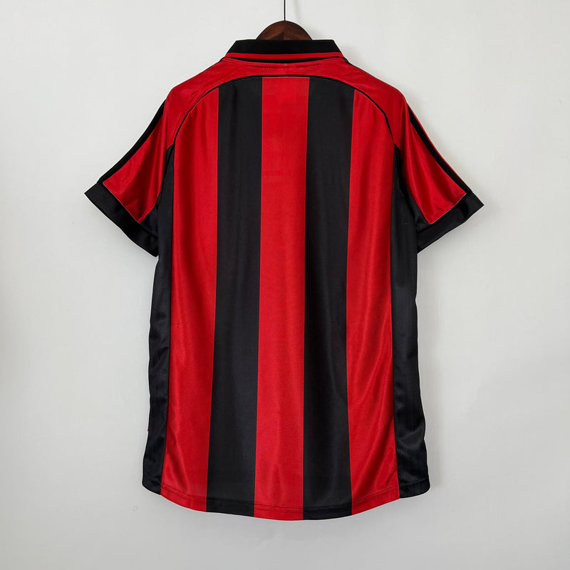 Camisa Milan Retrô 1998/99 Vermelha e Preta - Adidas