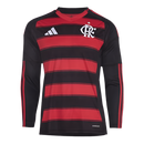 Camisa Flamengo Manga Longa 25/26 Home I - Vermelho e Preto