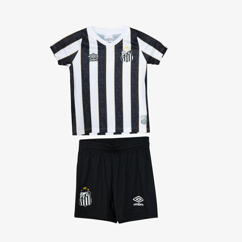 Conjunto Infantil Santos Away ll 24/25 - Preto e Branco