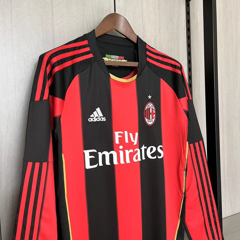 Camisa Manga Longa Milan 2010/11 Adidas - Preto e Vermelho